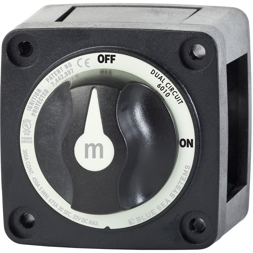 Interruptor de batería Blue Sea 6010200, doble circuito - Negro