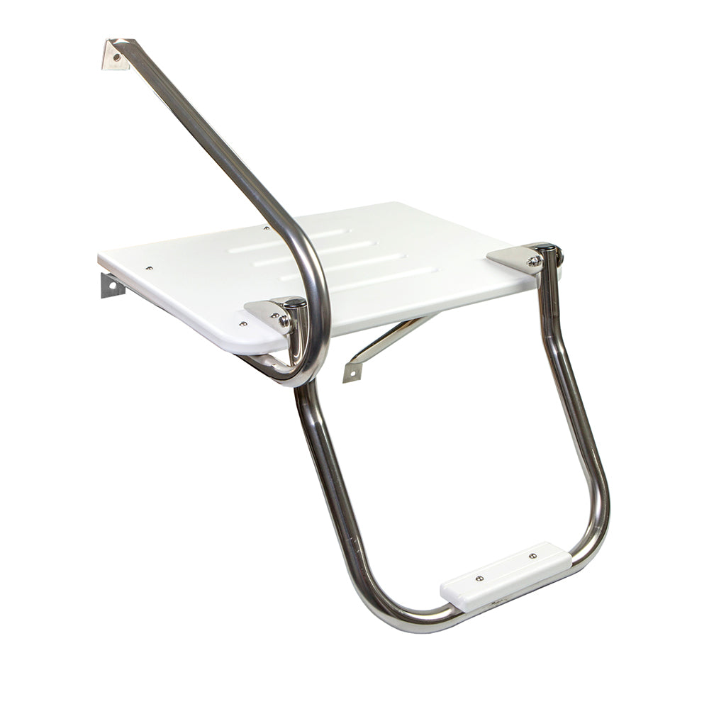 Plataforma de baño Whitecap de polietileno blanco con escalera para motores fuera de borda