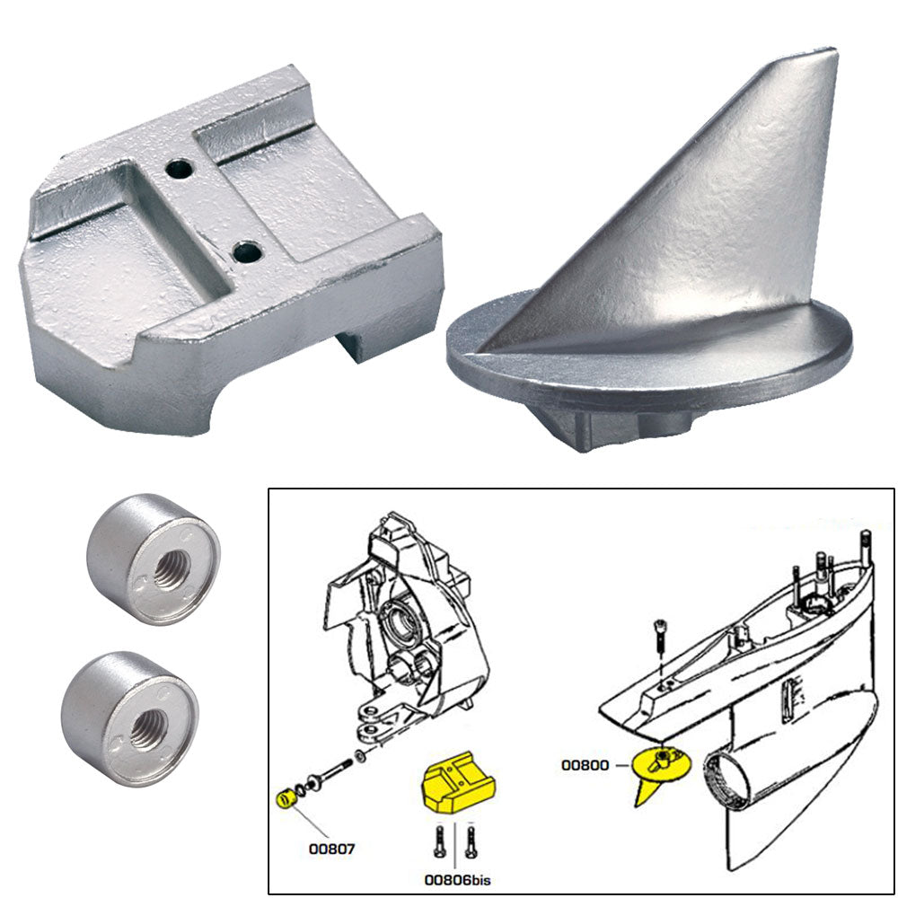 Kit de ánodos Tecnoseal con accesorios - Mercury Alpha 1 Gen 1 - Aluminio