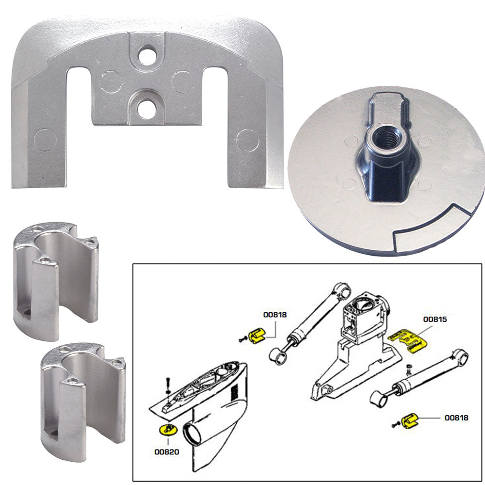 Kit de ánodos Tecnoseal con accesorios - Mercury Bravo 2-3 - Zinc