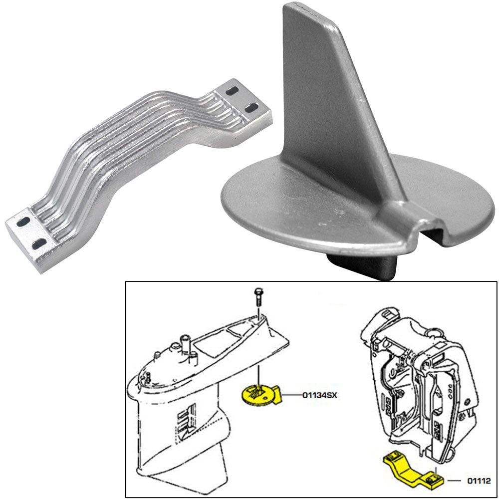 Kit de ánodos Tecnoseal con accesorios - Yamaha 150-200 HP rotación a la izquierda - Aluminio