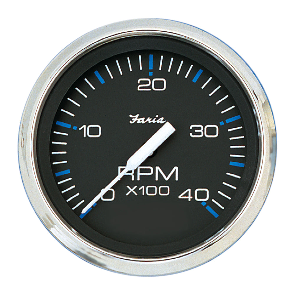 Tacómetro Faria Chesapeake Negro 4" - 4000 RPM (Diésel)