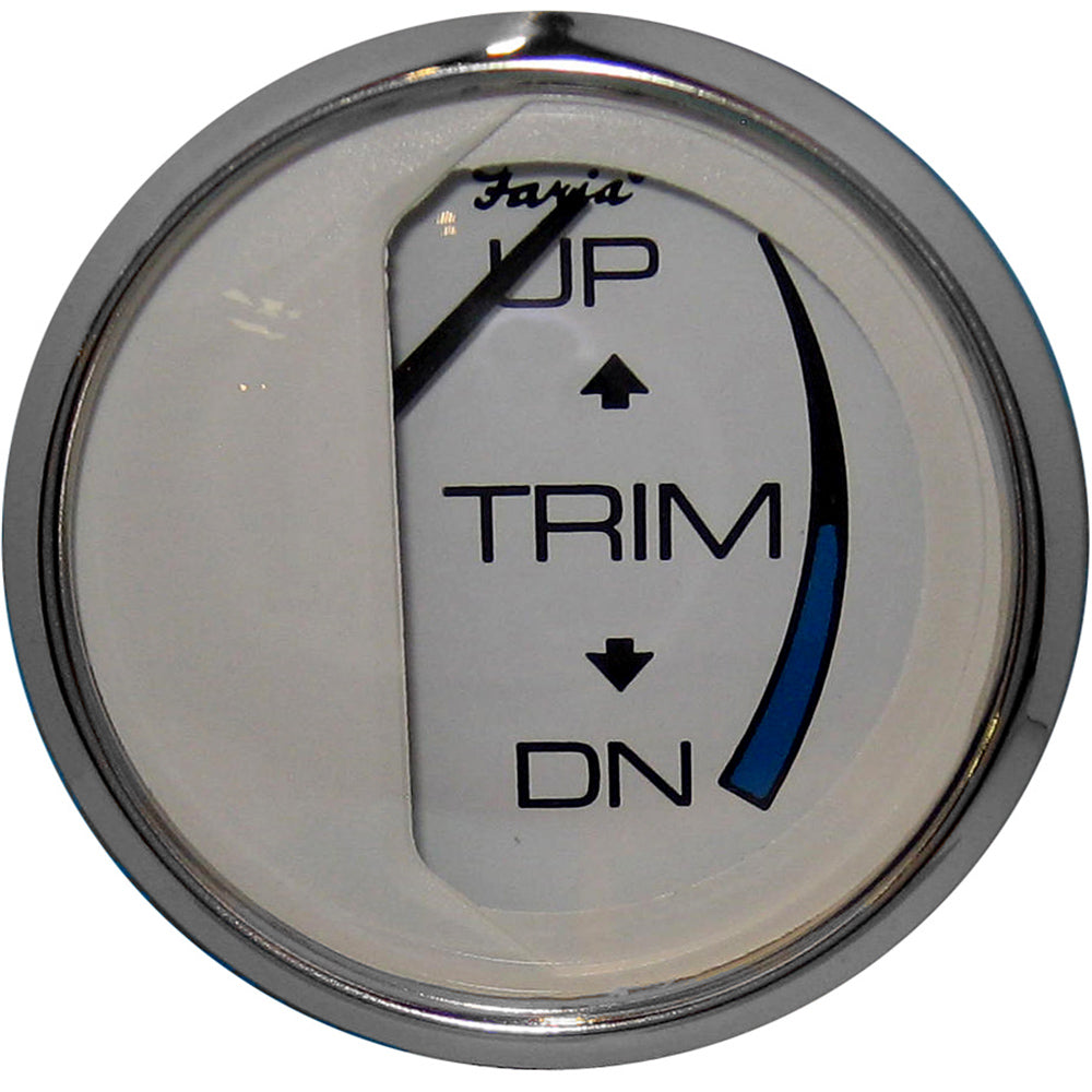 Medidor de Trim Faria Chesapeake Blanco Acero Inoxidable 2" (Motor fuera de borda J/E/Suzuki)