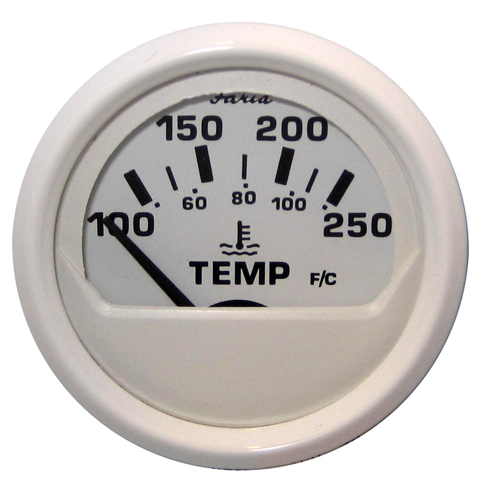 Manómetro de temperatura de agua Faria Dress White de 2" (100-250°F)