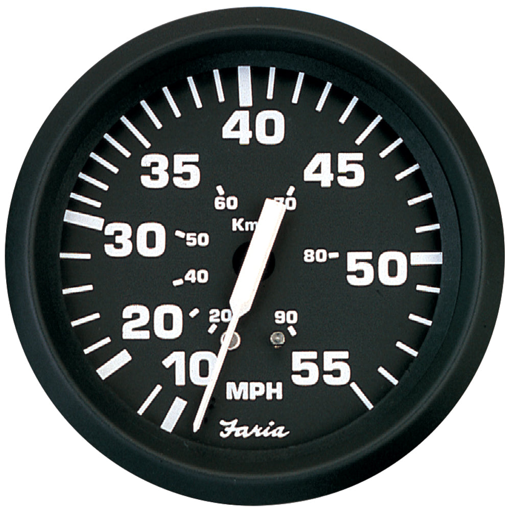 Velocímetro Faria Euro Black de 4" - 55 MPH (Pitot)