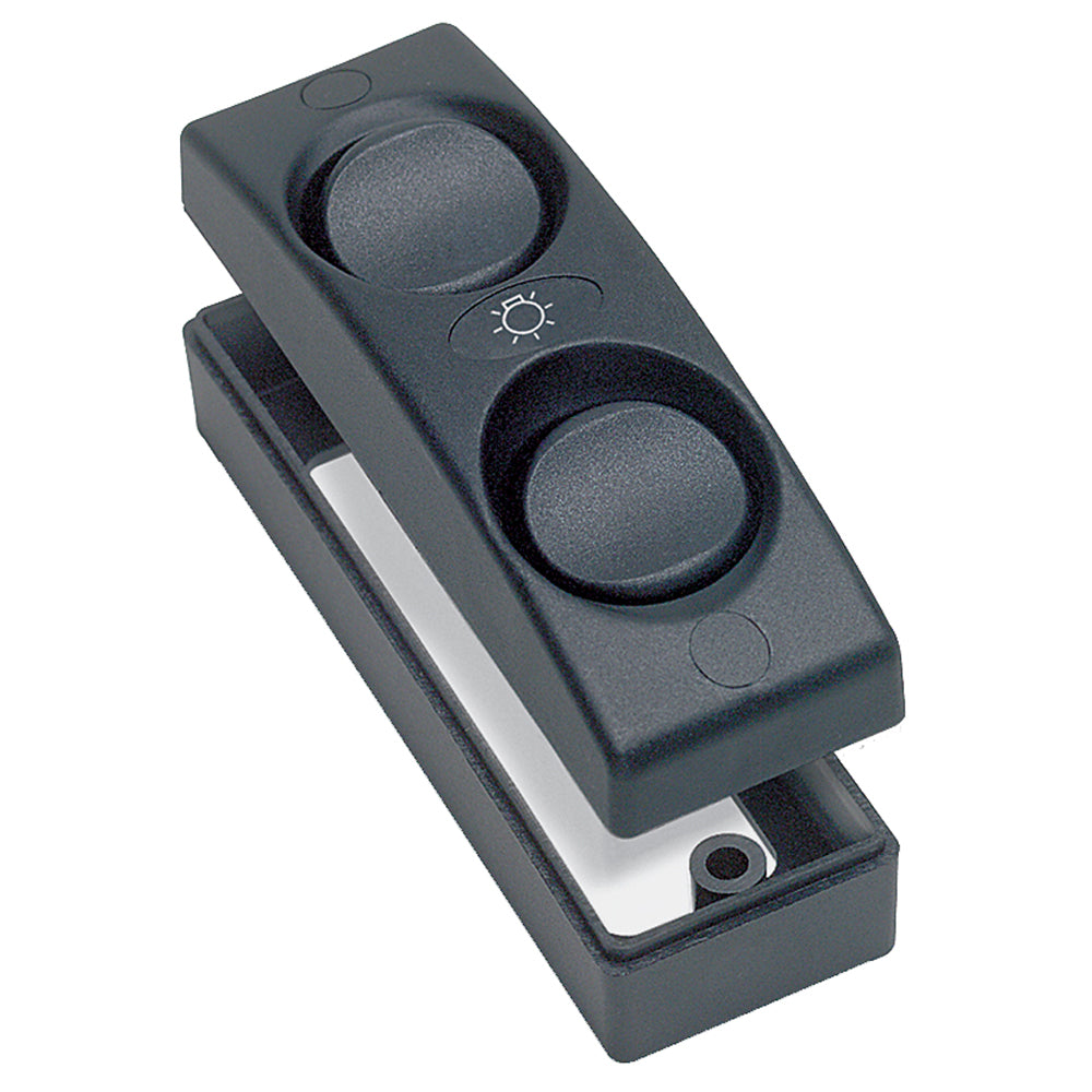 Interruptor doble interior BEP Contour Serie 1100 - Encendido/Apagado - Negro