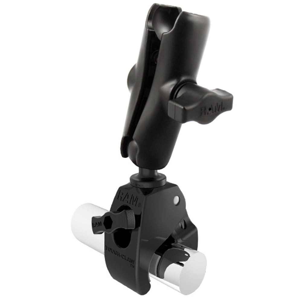 RAM Mount 1" Ball Standard Length Double Socket Arm w/Medium Tough-Claw™ Base