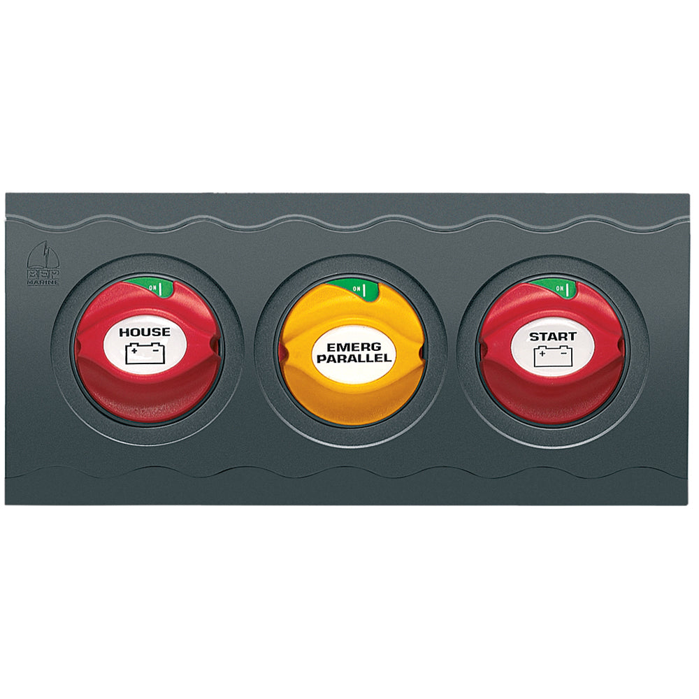 Panel de interruptores de batería BEP Contour Connect 3 con 3 desconectadores
