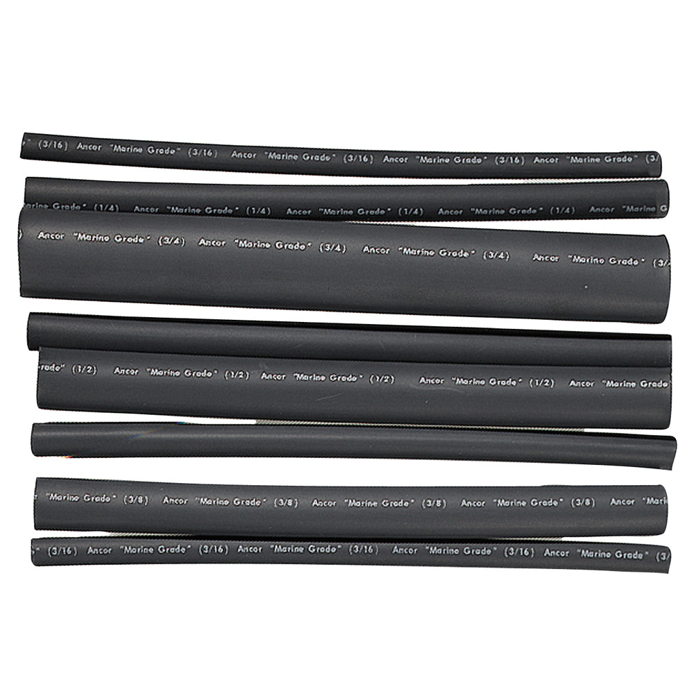 Ancor Tubo Termocontraíble con Adhesivo - Paquete Surtido de 8, 6", 20-2/0 AWG, Negro