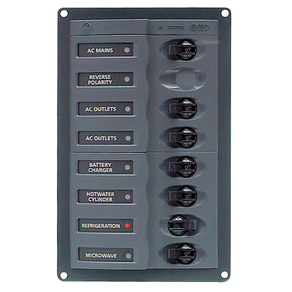 Panel de interruptores automáticos de CA BEP sin medidores, 6 vías con interruptores principales bipolares