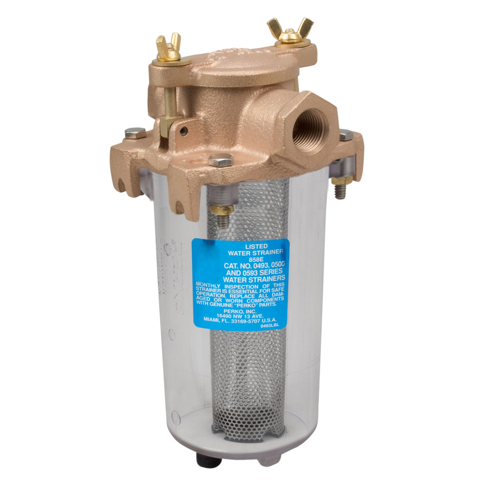 Filtro de agua de toma ligero Perko - Cuerpo transparente - Tamaño de tubería de 1/2"