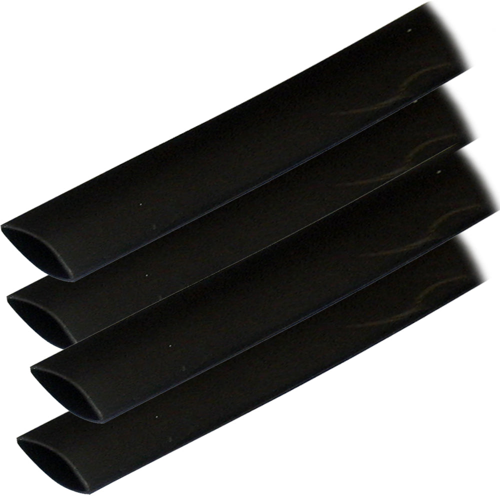 Tubos termorretráctiles con revestimiento adhesivo Ancor (ALT) - 3/4" x 12" - Paquete de 4 - Negro