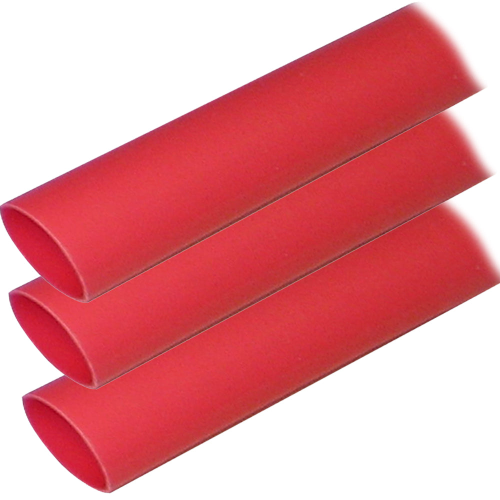 Tubos termocontraíbles con revestimiento adhesivo Ancor (ALT) - 1" x 12" - Paquete de 3 - Rojo