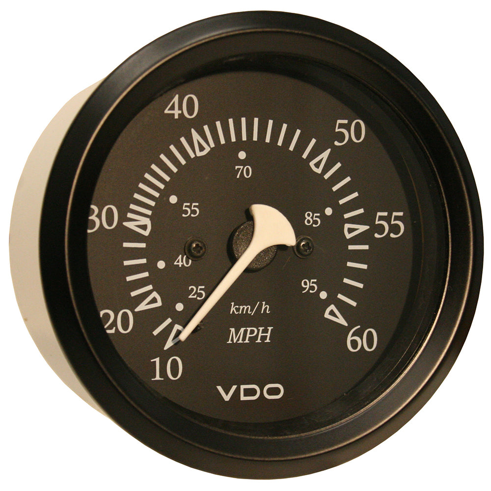 Velocímetro de pitot VDO Cockpit Marine de 85 mm (3-3/8") y 60 MPH - Esfera/bisel negro