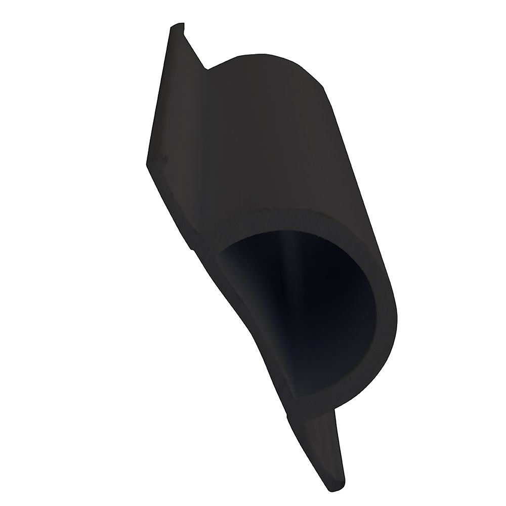 Perfil estándar de PVC en "D" de Dock Edge - Rollo de 16' - Negro
