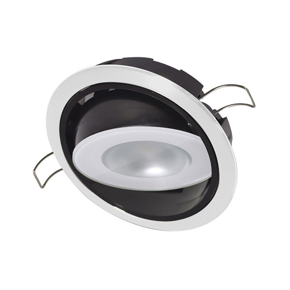 Luz descendente posicionable Lumitec Mirage - Atenuación blanca - Bisel blanco