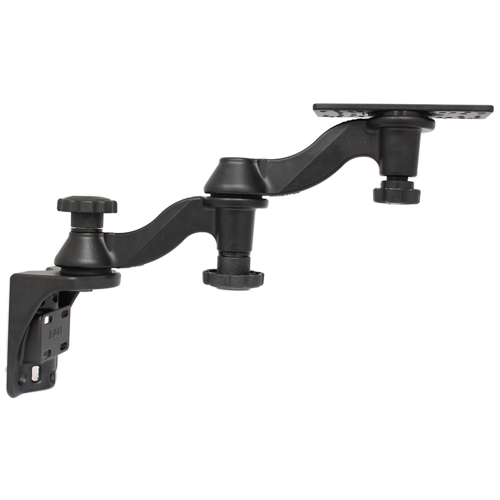 Brazo articulado doble vertical RAM Mount de 6" con base rectangular de 6.25" x 2" y base de montaje vertical