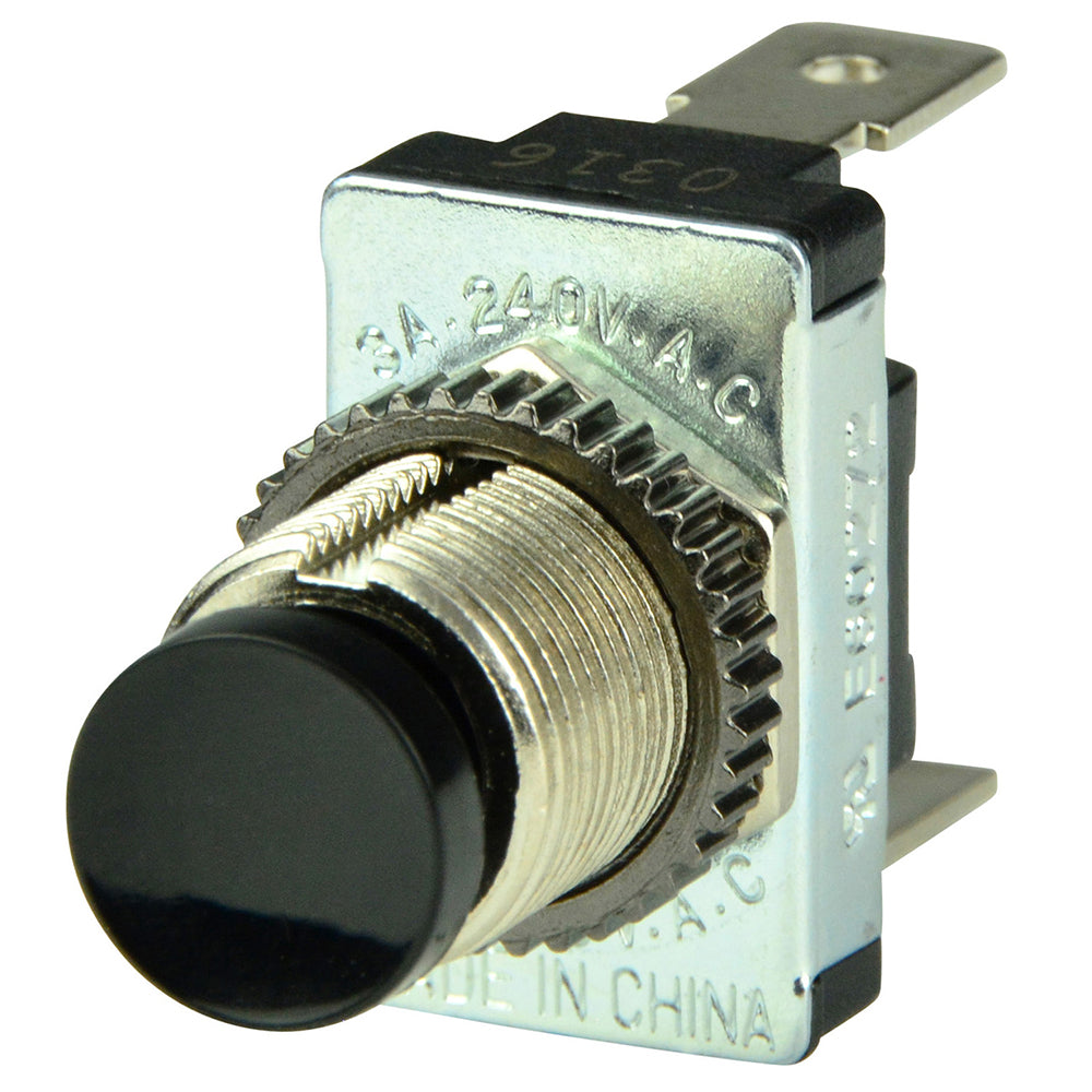 BEP Interruptor de Contacto Momentáneo SPST Negro - APAGADO/(ENCENDIDO)
