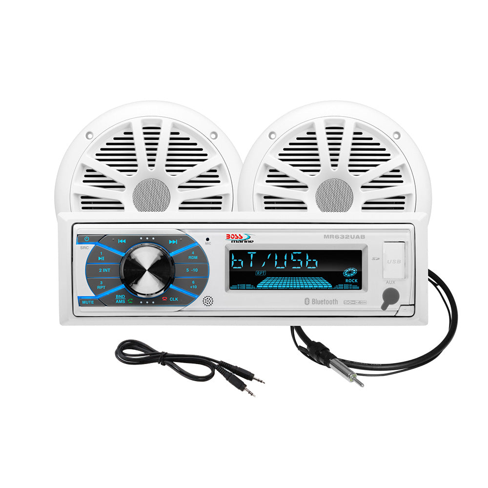 Kit de estéreo marino y altavoces de 6.5" Boss Audio MCK632WB.6 - Blanco