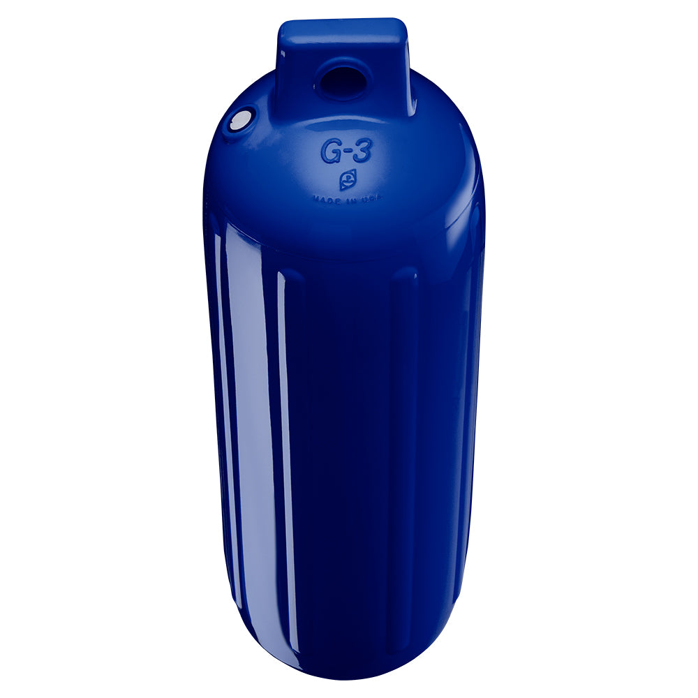 Defensa Polyform G-3 de doble ojo de 14 cm x 48 cm - Azul Cobalto con adaptador