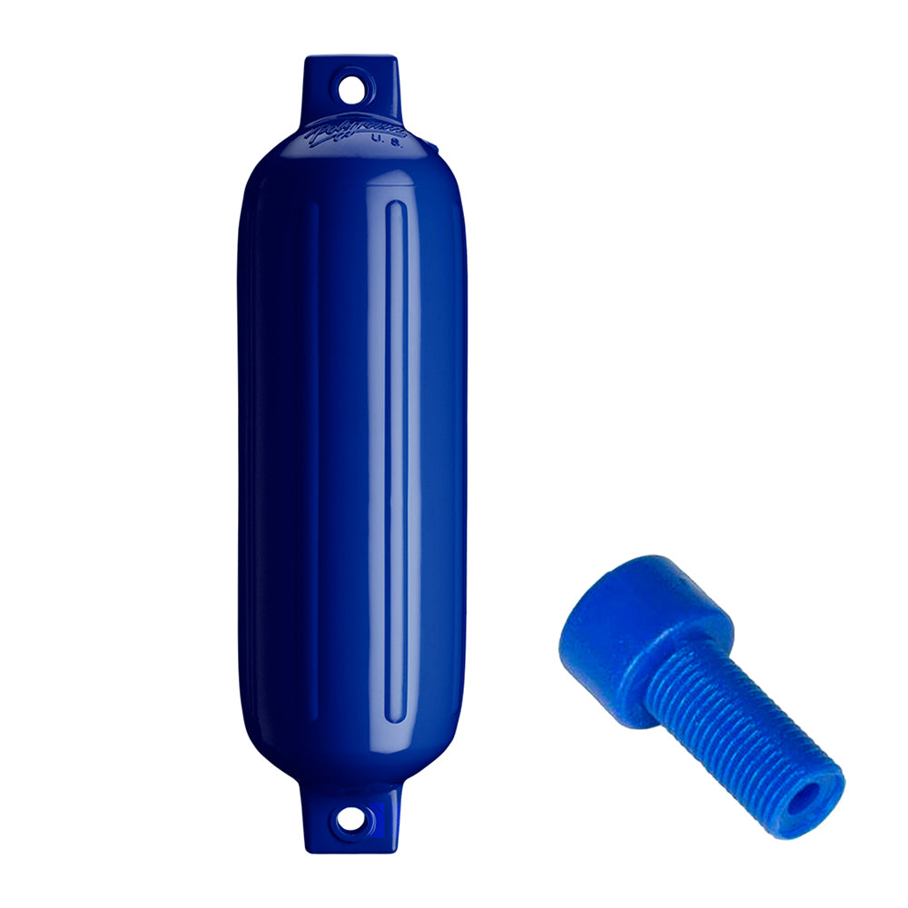 Defensa Polyform G-4 Twin Eye de 6.5" x 22" - Azul Cobalto con Adaptador