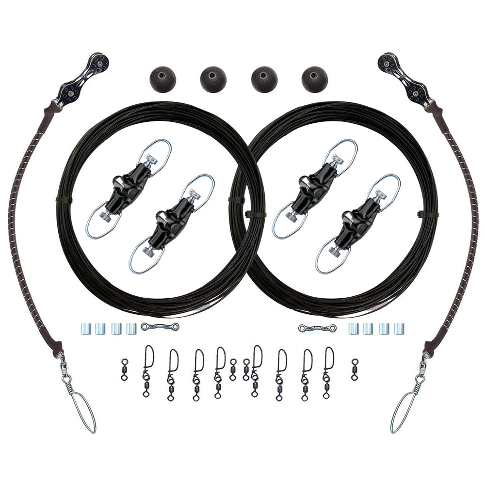 Kit de aparejo doble Rupp con Nok-Outs - Mono negro de 320'