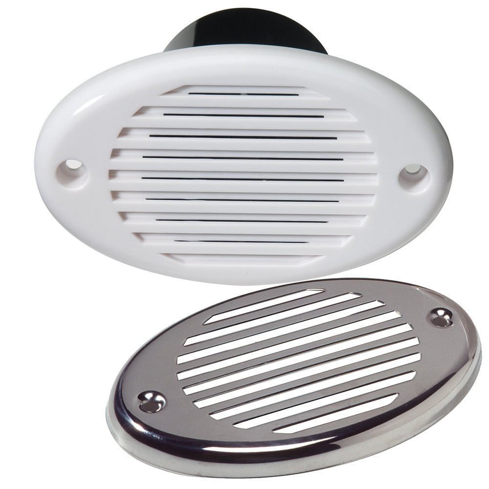 Bocina oculta marina Innovative Lighting - Blanco con cubierta de acero inoxidable