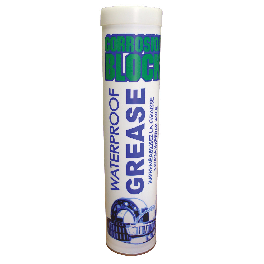 Grasa impermeable de alto rendimiento Corrosion Block - Cartucho de 14 oz - No peligrosa, no inflamable y no tóxica