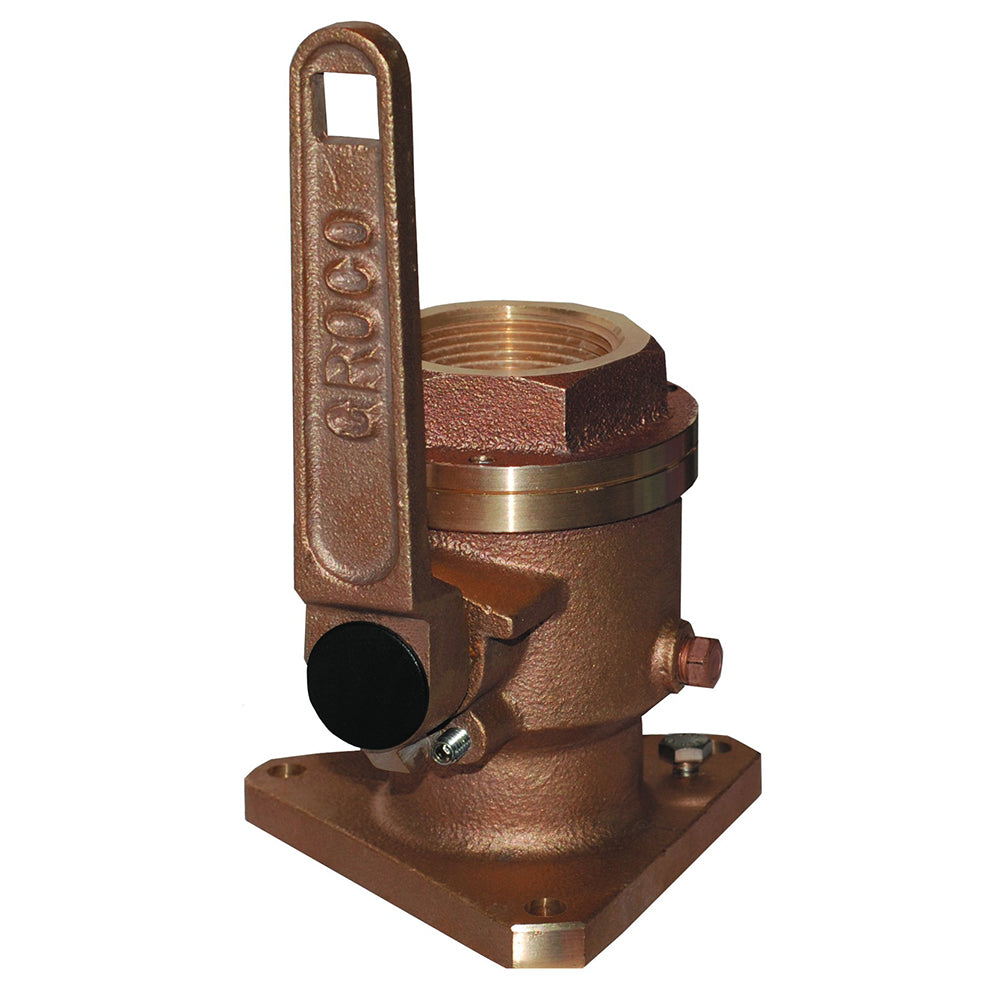 GROCO Válvula marina de flujo completo con brida de bronce de 1"