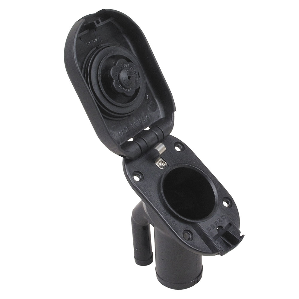 Llenado de combustible ventilado combinado Perko para manguera de 1-1/2" - Cuello en ángulo de 35°