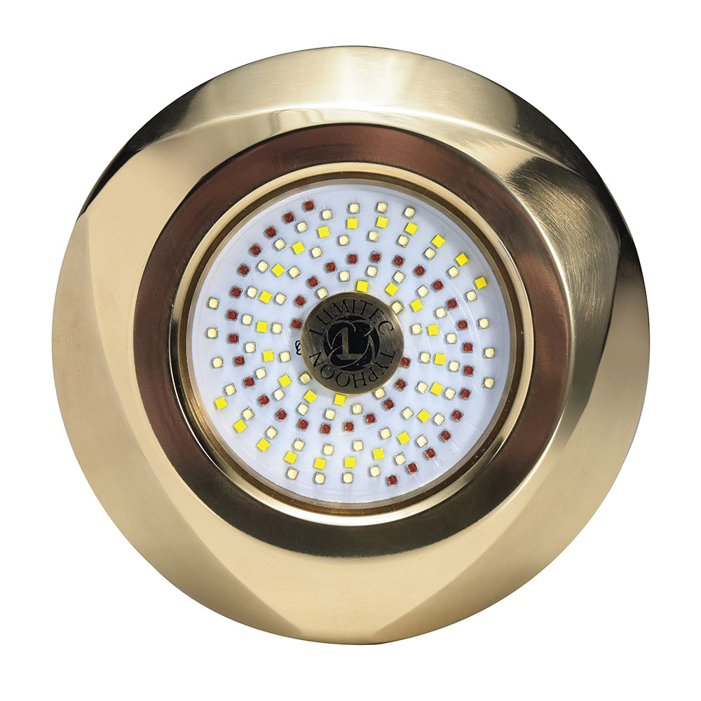 Luz LED subacuática Lumitec SeaBlaze Typhoon de bronce pasacasco - Espectro RGBW