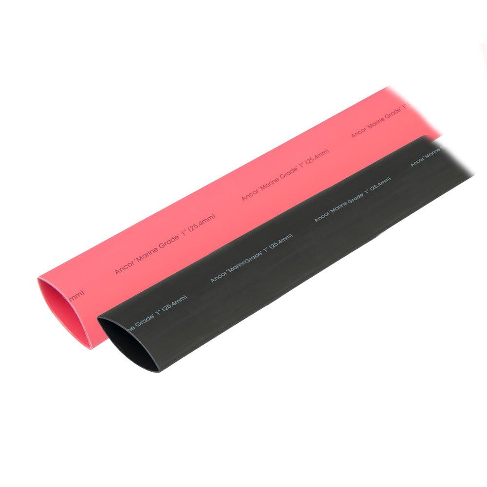 Tubo termorretráctil Ancor de 1" x 3" - Combo negro y rojo