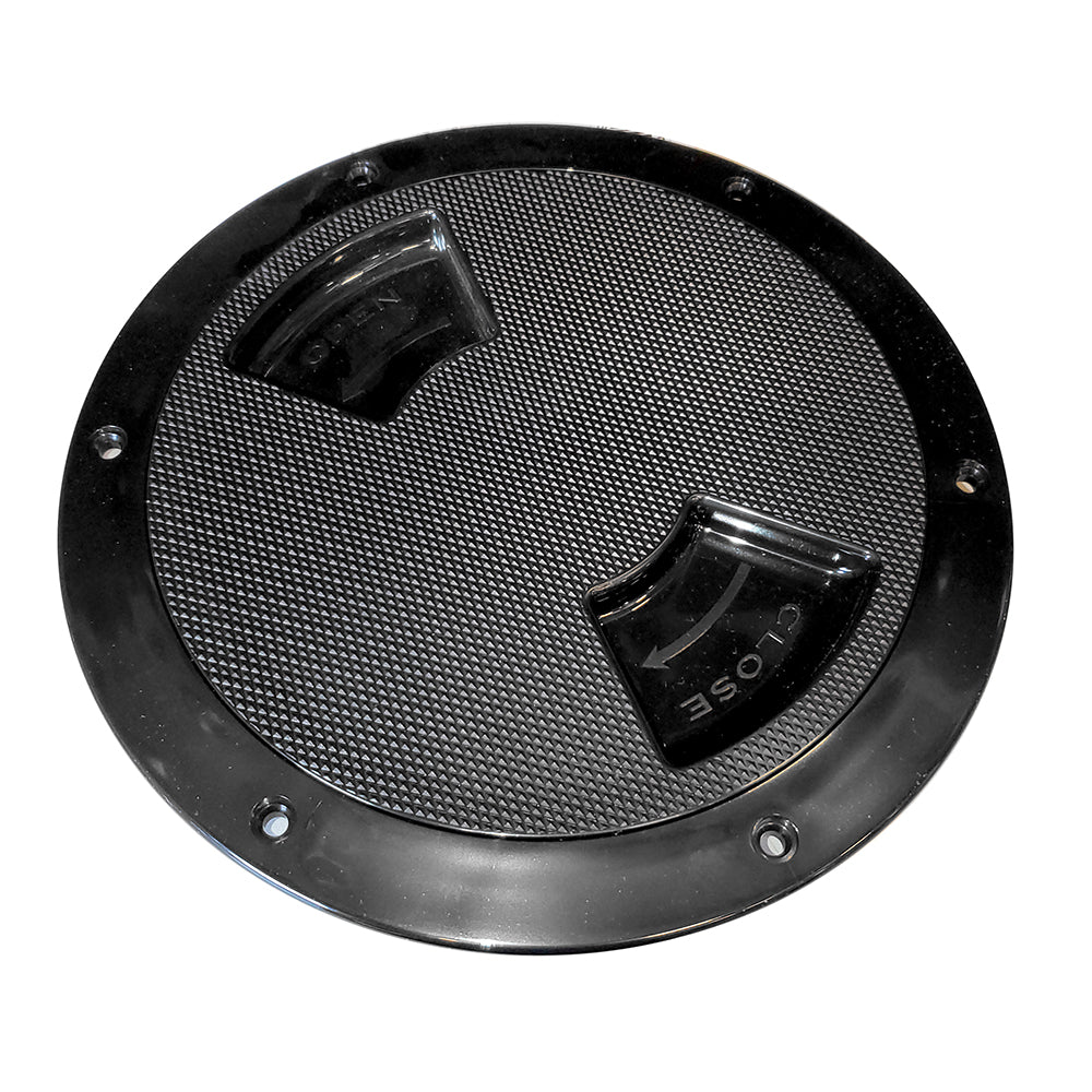 Placa de cubierta Sea-Dog de cuarto de vuelta texturizada - Negro - 8"