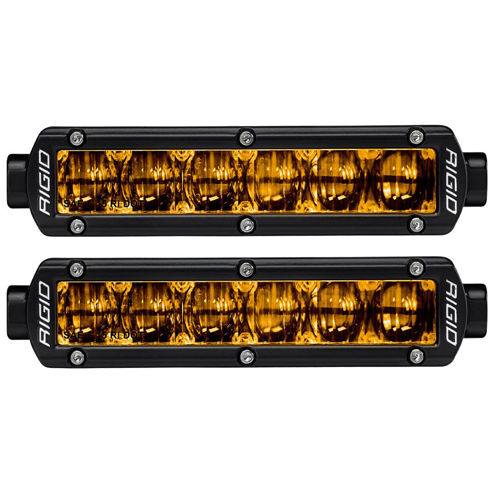 Faro antiniebla RIGID Industries de 6" SR-Series con certificación SAE - Negro con luz amarilla