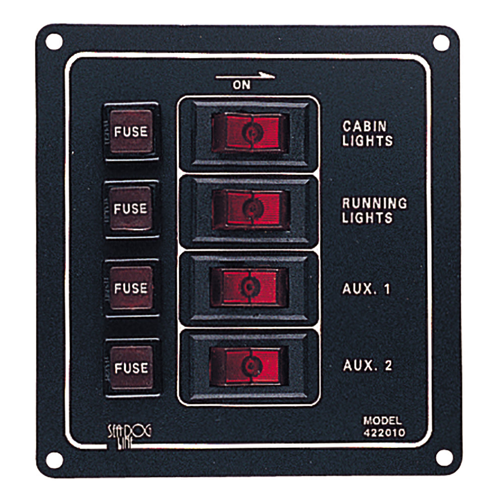 Panel de interruptores vertical de aluminio Sea-Dog - 4 interruptores