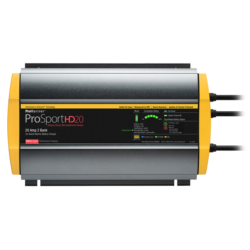 Cargador de baterías ProMariner ProSportHD 20 Global Gen 4 - 20 Amperios - 2 Bancos