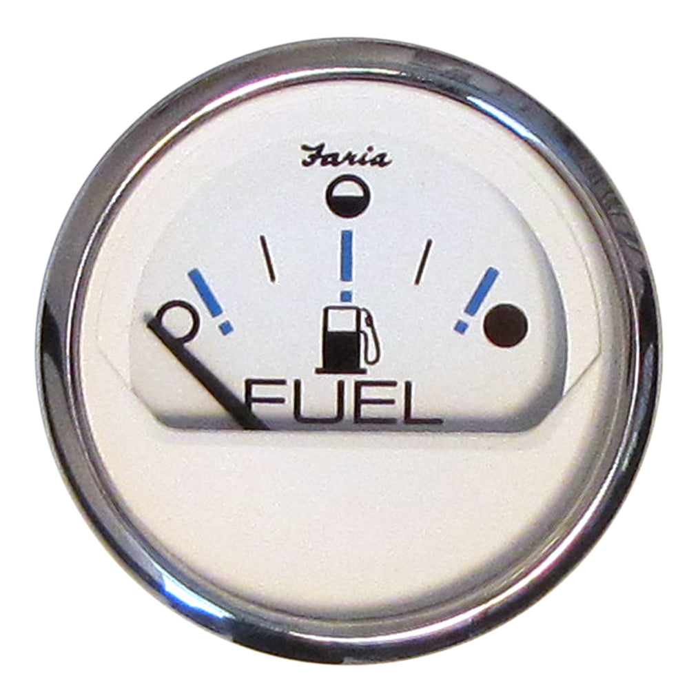 Indicador de nivel de combustible Faria Chesapeake White SS de 2" - Métrico (E-1/2-F)
