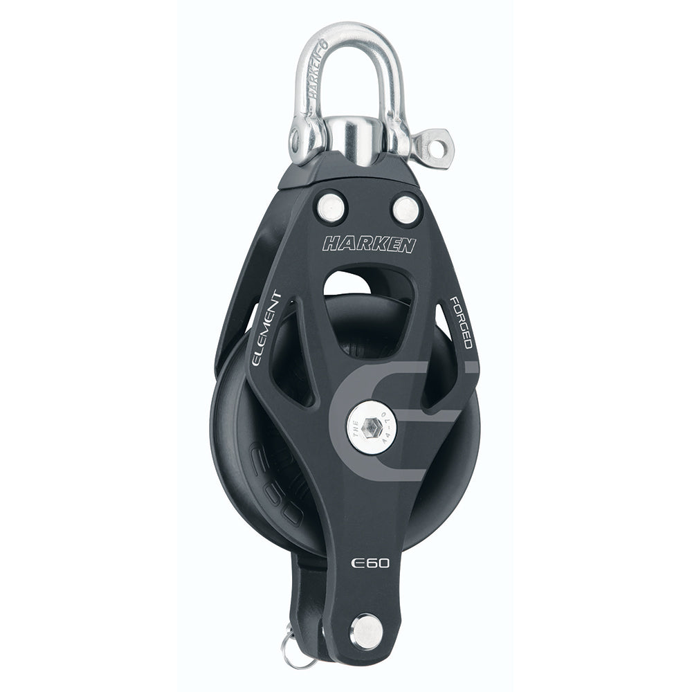Bloque Harken de 60 mm de aluminio de una sola polea con giratorio y gaza