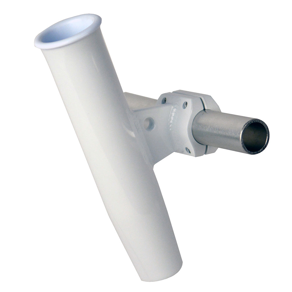 Cañero horizontal de abrazadera C. E. Smith de aluminio, 1-5/16" DE, color blanco - Revestimiento en polvo con funda