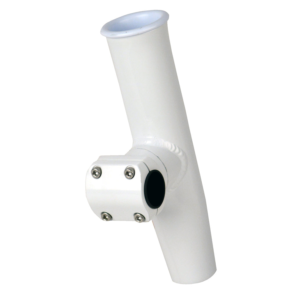 Portacañas ajustable de montaje central C.E. Smith - 1-1/4" o 1-5/16" DE - Aluminio con recubrimiento en polvo blanco con funda y llave hexagonal