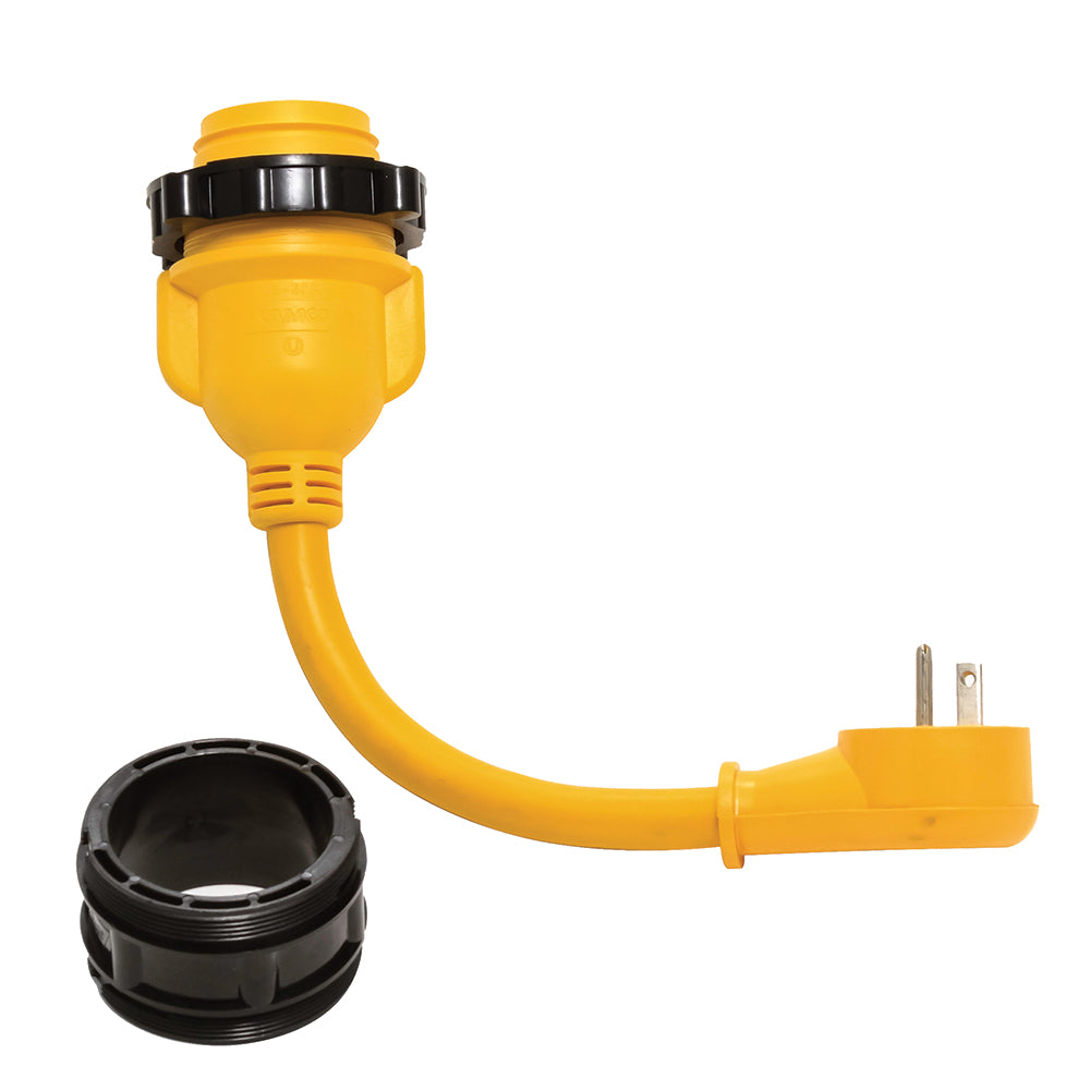 Adaptador de corriente Camco 15AM/30AF Power Grip Dogbone - Marino 12" 90M/F con bloqueo