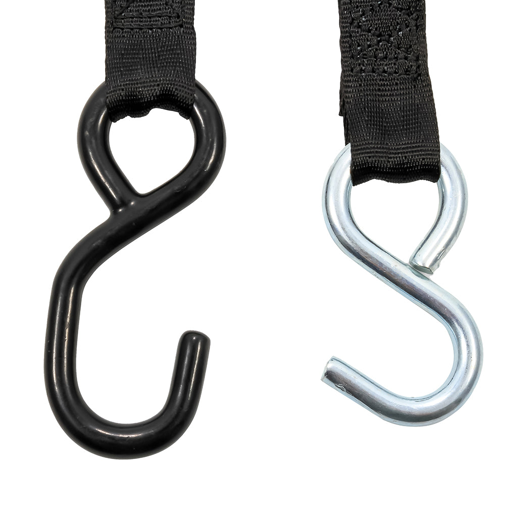 Correas de amarre retráctiles Camco - 1" de ancho, 6' con ganchos dobles