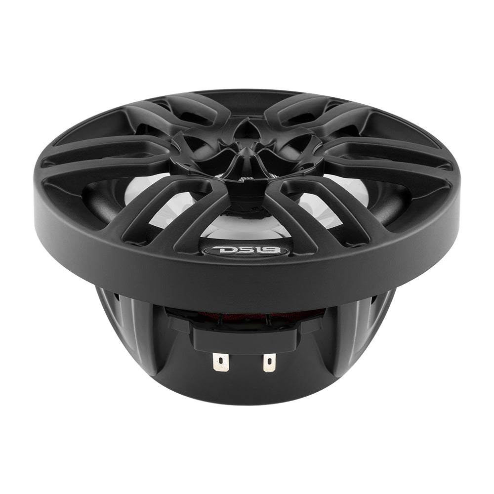 DS18 HYDRO 6.5" 2-Way Marine Speakers w/ RGB Lights - Matte Black