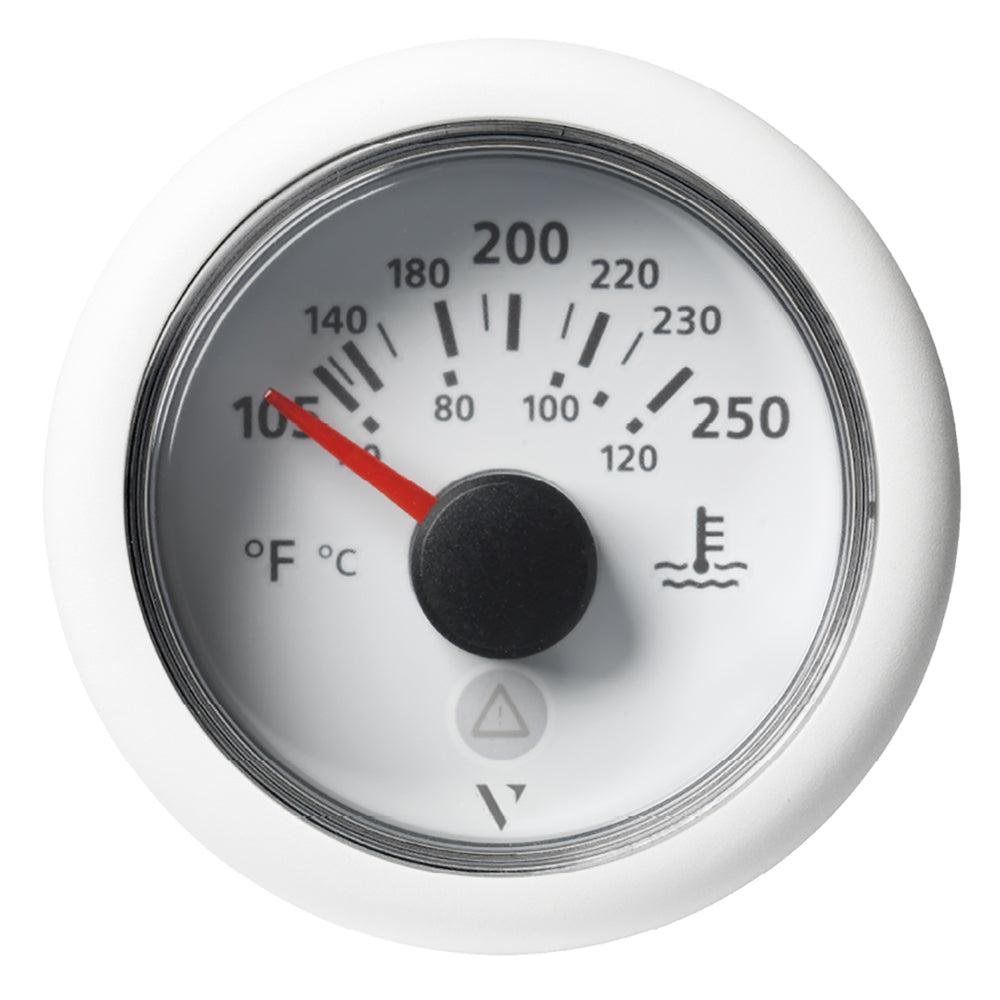 Indicador de temperatura Veratron ViewLine de 52 mm (2-1/16"), 105 °F a 250 °F - Esfera/bisel blanco