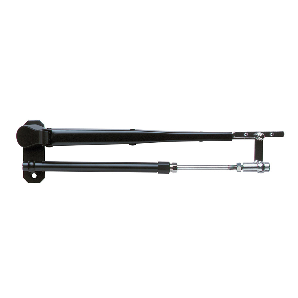 Brazo de limpiaparabrisas Marinco, pantográfico de acero inoxidable negro deluxe - ajustable de 12"-17"