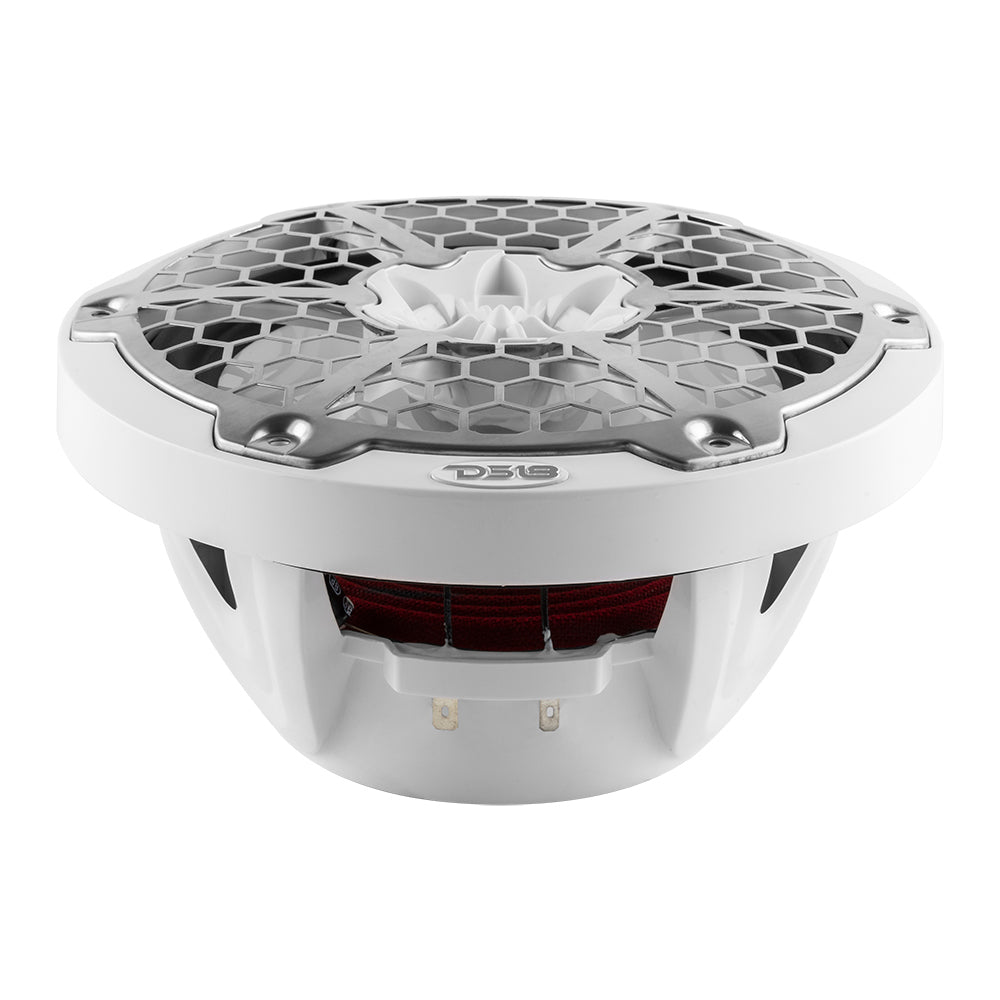 Altavoces marinos de 2 vías DS18 New Edition HYDRO de 8" con iluminación LED RGB 375W - Blanco