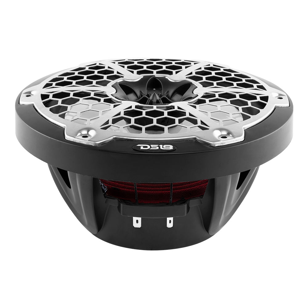 Altavoces marinos de 2 vías DS18 New Edition HYDRO de 8" con iluminación LED RGB de 375 W - Negros