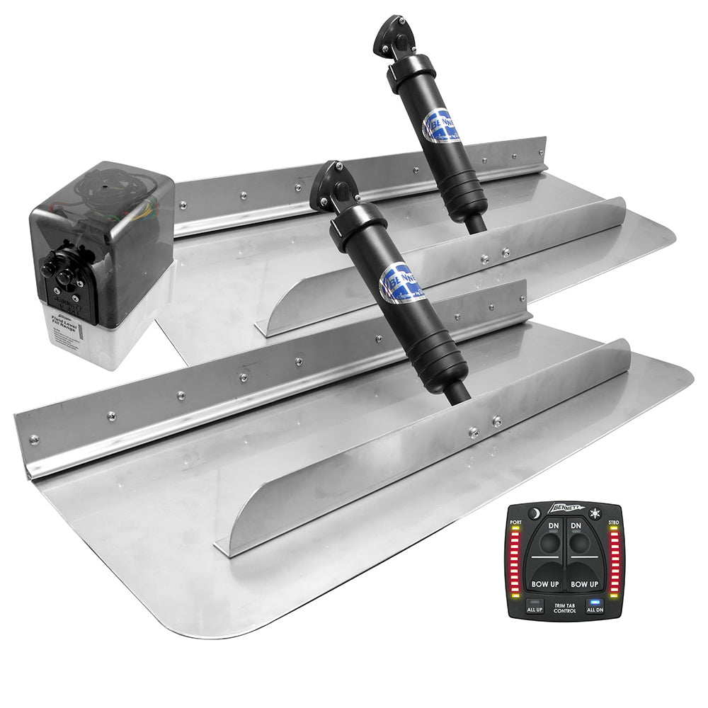 Sistema de flaps hidráulicos Bennett Marine 30x12 con indicador en una sola caja