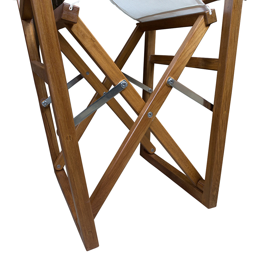 Silla de director Whitecap con tela Batyline blanca - Teca