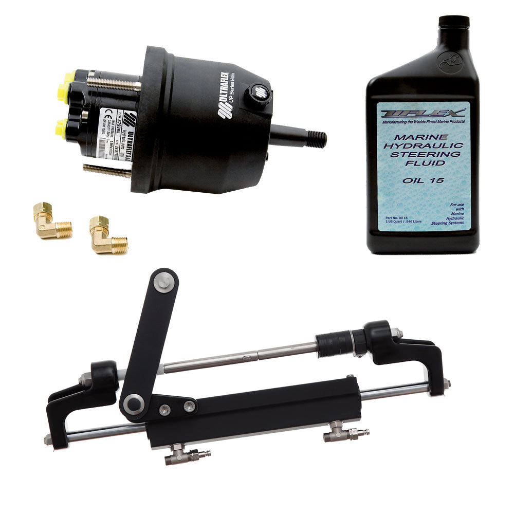 Sistema de dirección hidráulica para fueraborda Uflex HYCO 1.1 de montaje frontal hasta 175HP - Incluye bomba UP20 FM, 2 cuartos de galón de aceite y cilindro UC95-OBF